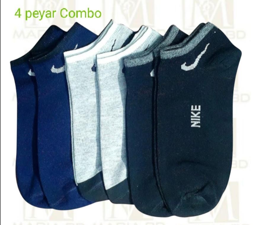 Comfortable Cotton Socks for Men's, 4 Pairs Combo and Type - Ankle Socks